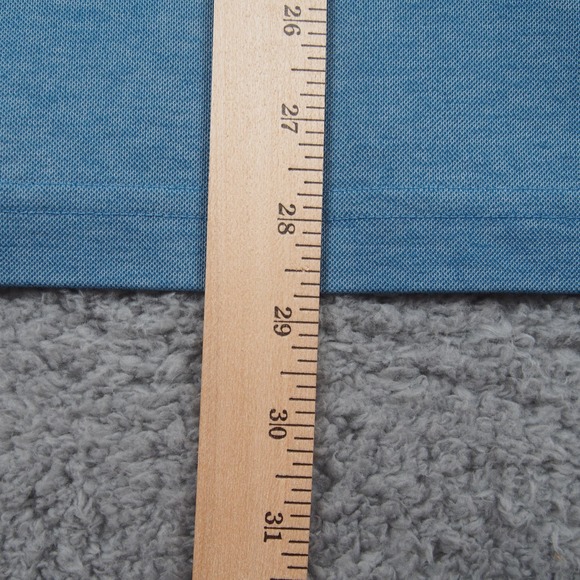 Travis Mathew Polo Shirt Men's Sz Medium Light Blue Striped Pima Cotton Golf EUC - Picture 7 of 11